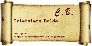 Czimbalmos Balda névjegykártya
